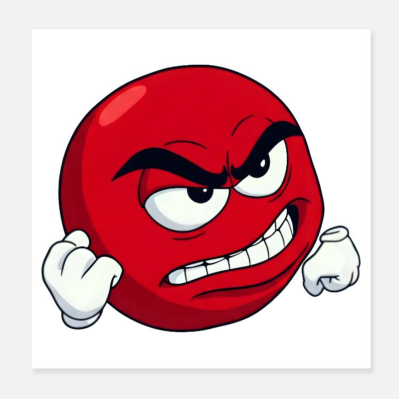 [Dein Text] Personalisiere es - Angry Meme Motiv - Poster 20x20 cm - Weiß
