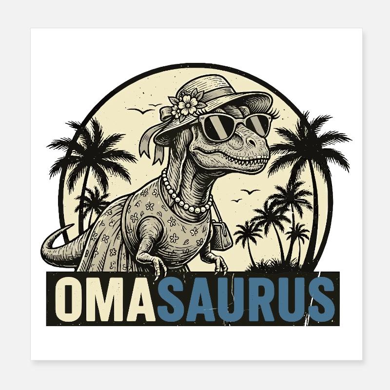 Omasaurus Rex – Cadeau Dinosaure Funny Granny Poster 20 x 20 cm