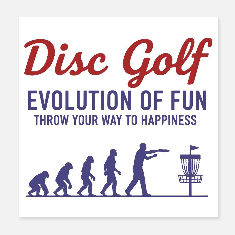 Disc Golf Evolution Of Fun Wirf Dich Zu Poster 20x20 cm