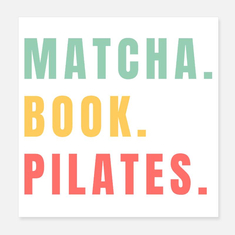 MATCHA BOOK PILATES Poster 8" x 8" (20x20 cm)