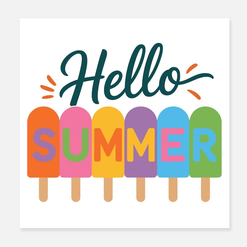 Hallo Sommer Poster 20x20 cm