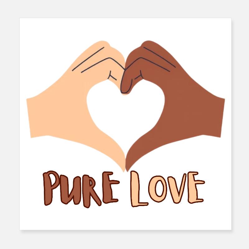 Reine Liebe Herzhand Design Poster 20x20 cm