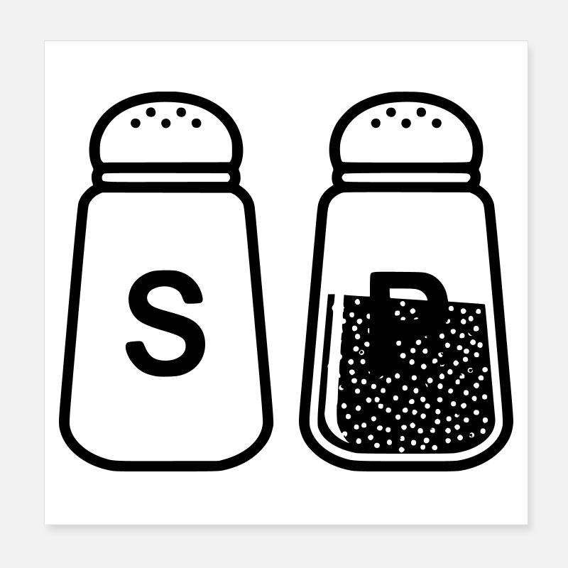 Salz und Pfeffer Streuer Set Poster 20x20 cm