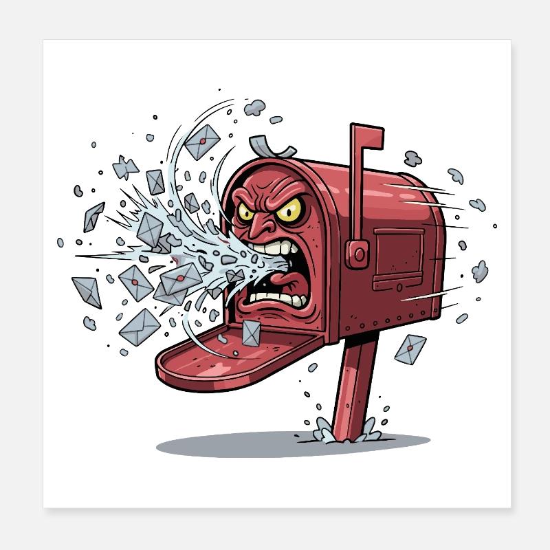 Angry mailbox outbreak Poster 8" x 8" (20x20 cm)