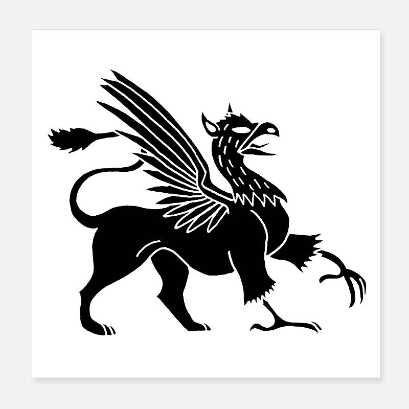 Schwarzer Greif Poster 20x20 cm