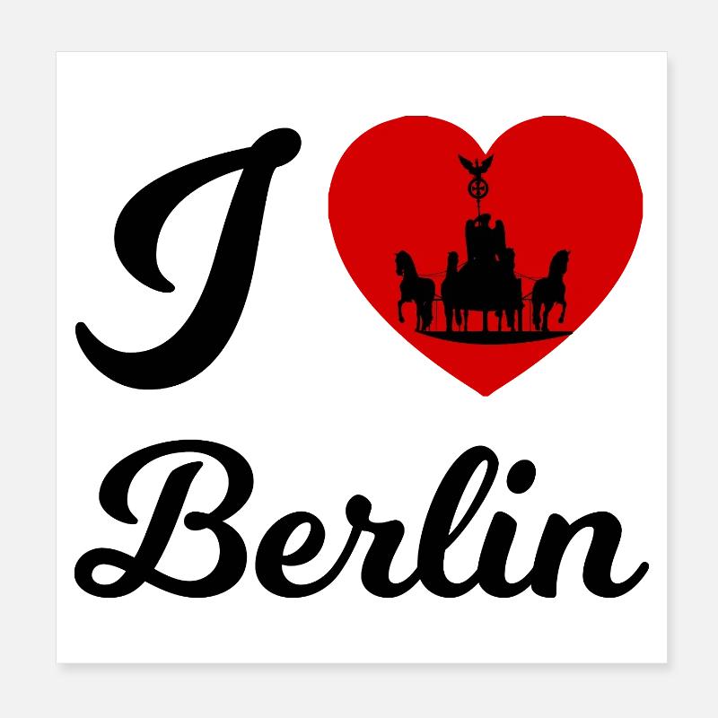 Silhouette du carrosse du cœur de Berlin Poster 20 x 20 cm