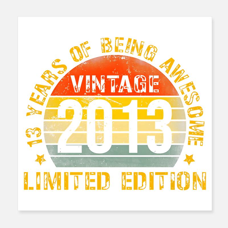 Funny 2013 13th 13 Year Old Birthday Poster 20x20 cm