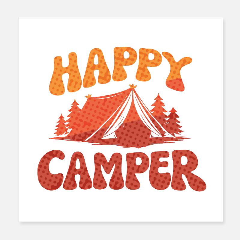 Fröhlicher Camper Lager-Print Poster 20x20 cm