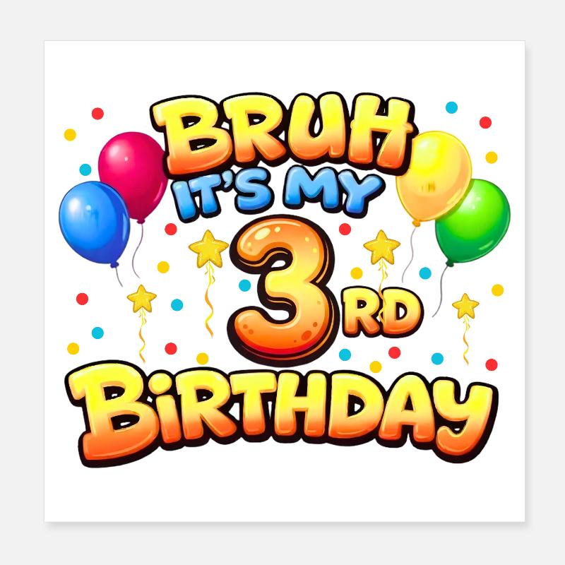 3. Geburtstagsshirt 3. Geburtstagsgeschenk Junge Mädchen 3. Poster 20x20 cm