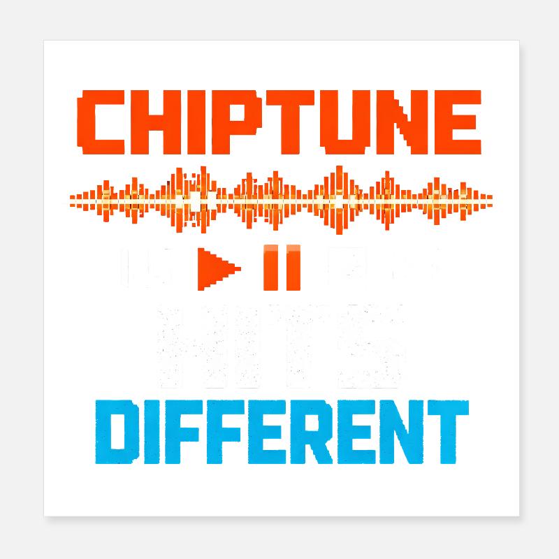 Chiptune tire différemment | Humour musical 8-bit Poster 20 x 20 cm
