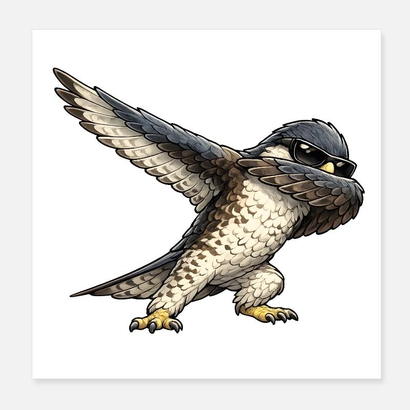 Dabbing Falcon Poster 8" x 8" (20x20 cm)