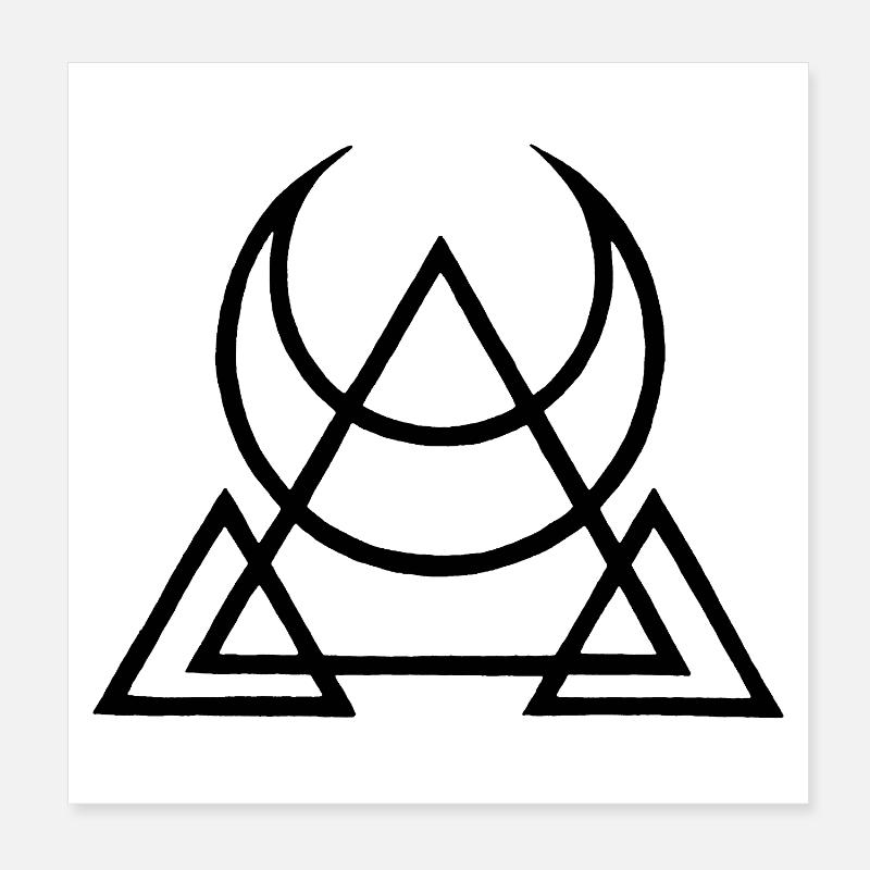 Schwarzes Symbol der ägyptischen Pyramiden Poster 20x20 cm