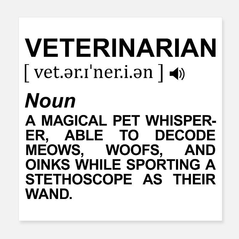 Veterinarian Definition Poster 8" x 8" (20x20 cm)