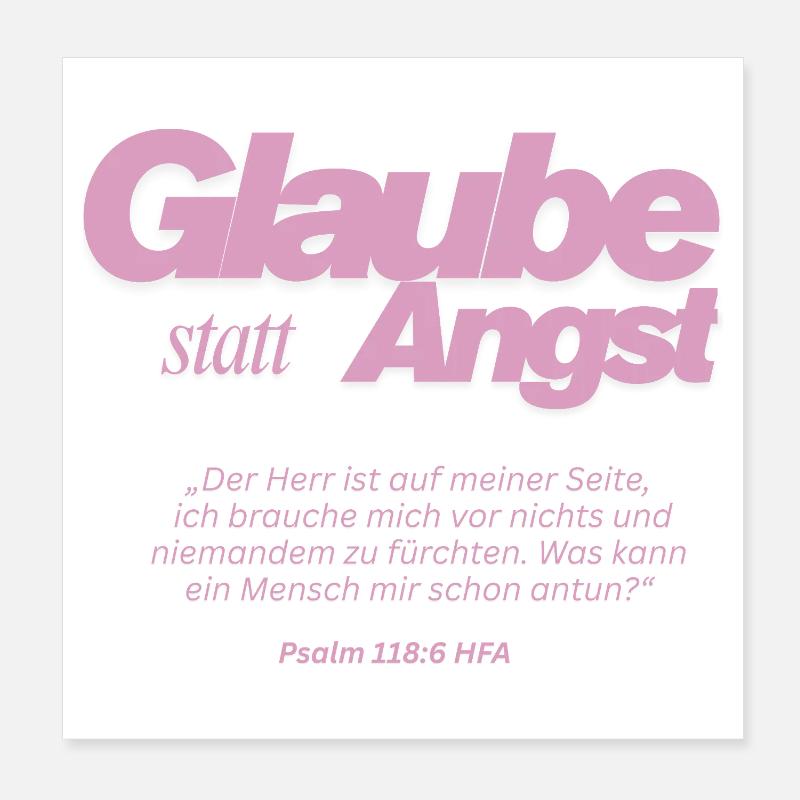 Glaube statt Angst Poster 20x20 cm