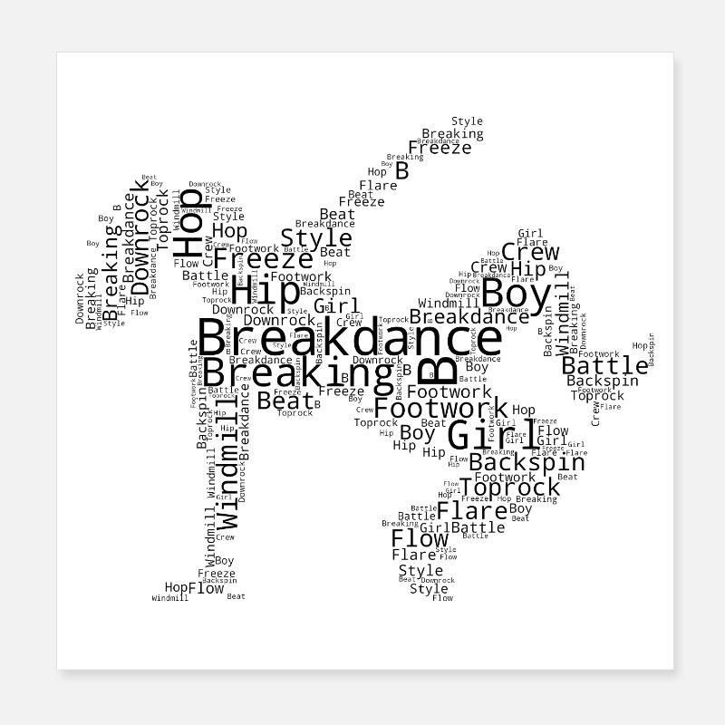 Idée de cadeau pour le breakdanceur avec breakdance Poster 20 x 20 cm