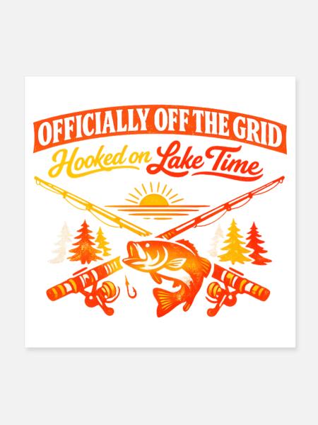 Angeln am See Off Grid - Poster 20x20 cm - Weiß - Vorne