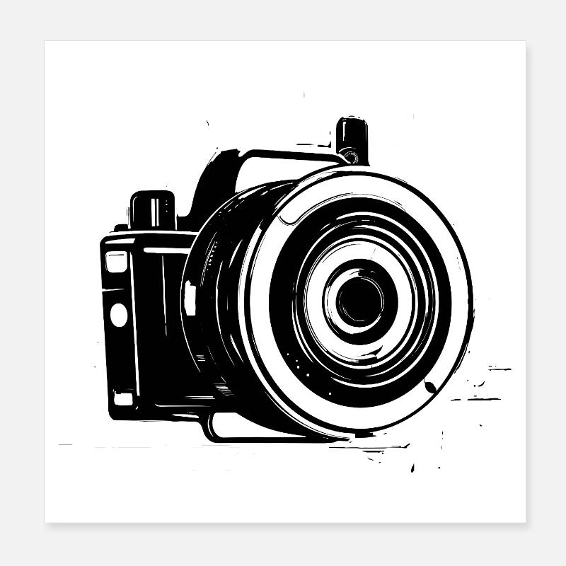 Dessin de la caméra Poster 20 x 20 cm