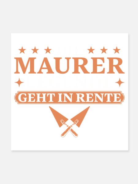 Maurer im Ruhestand Handwerker Abschiedsgeschenk - Poster 20x20 cm - Weiß - Vorne