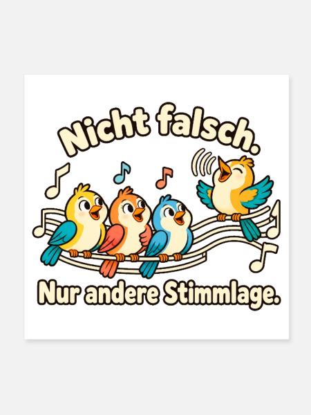 Chor Stimmlage Chorsänger Chor Humor - Poster 20x20 cm - Weiß - Vorne