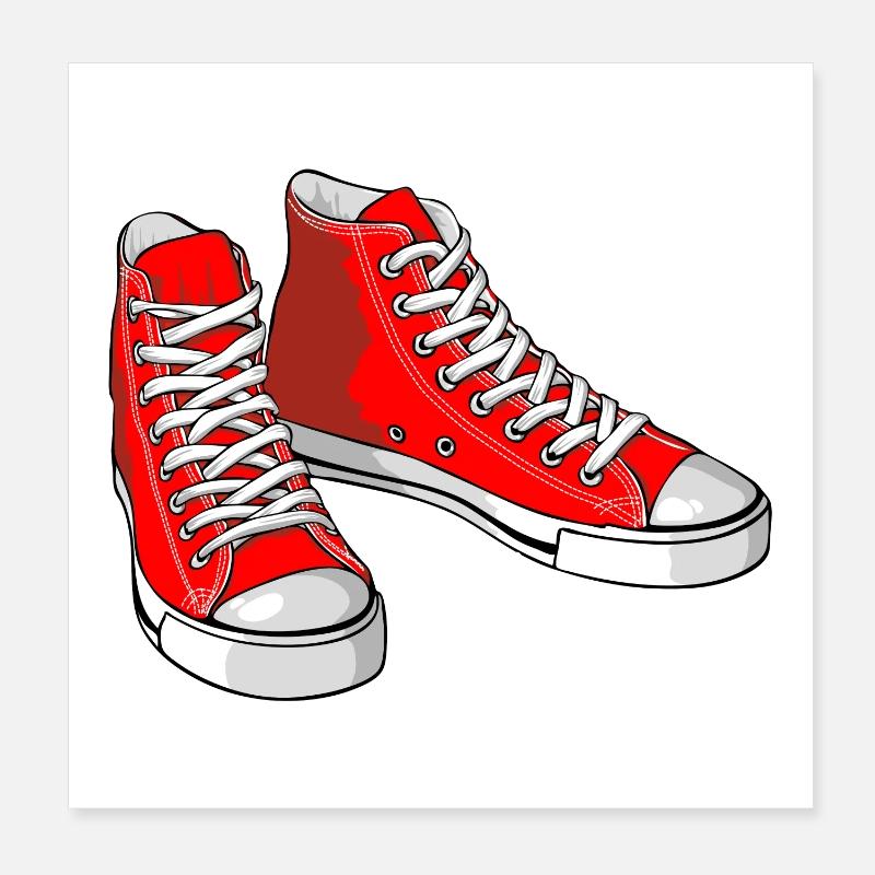 Rote Turnschuhe Poster 20x20 cm
