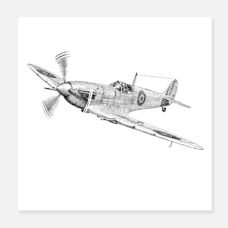 Spitfire Poster 20x20 cm