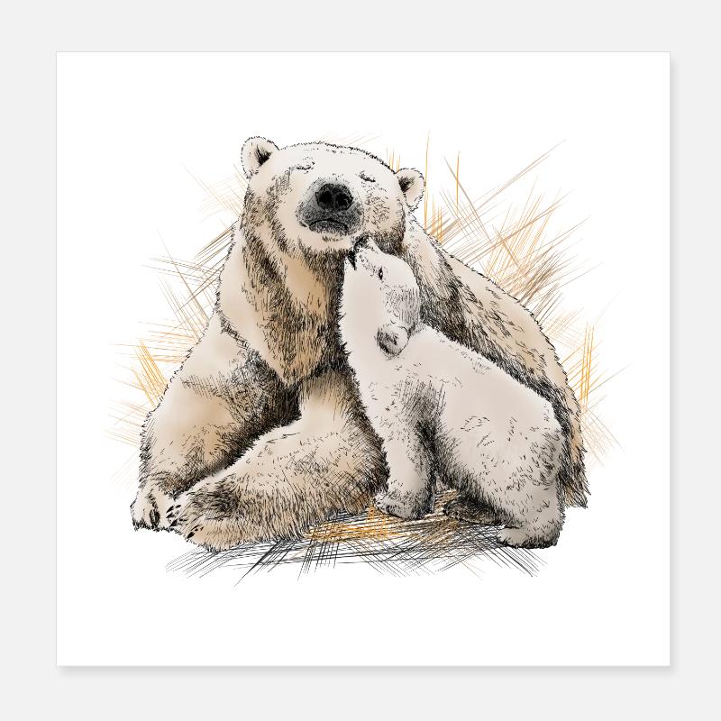 Eisbär - Poster 20x20 cm - Weiß