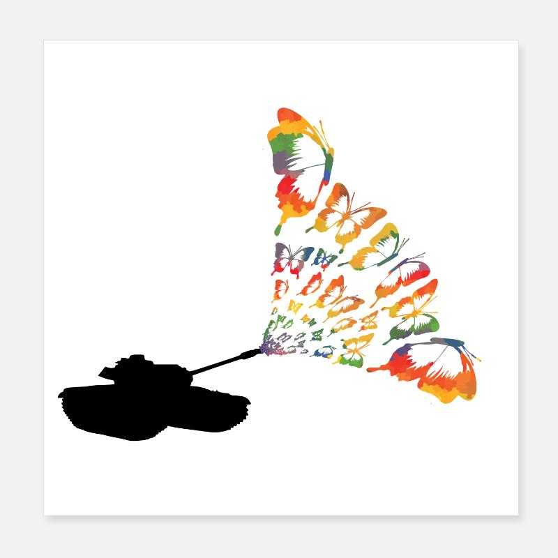 Panzer Schmetterlinge Poster 20x20 cm