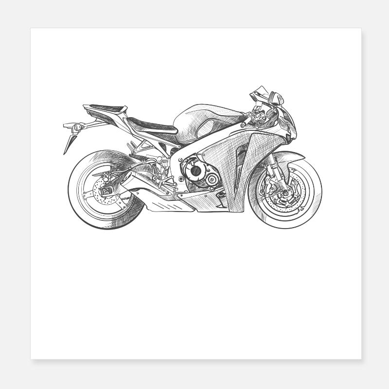 Motorcycle Poster 20 x 20 cm