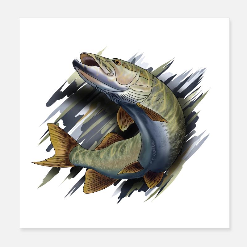 Pike Poster 20 x 20 cm