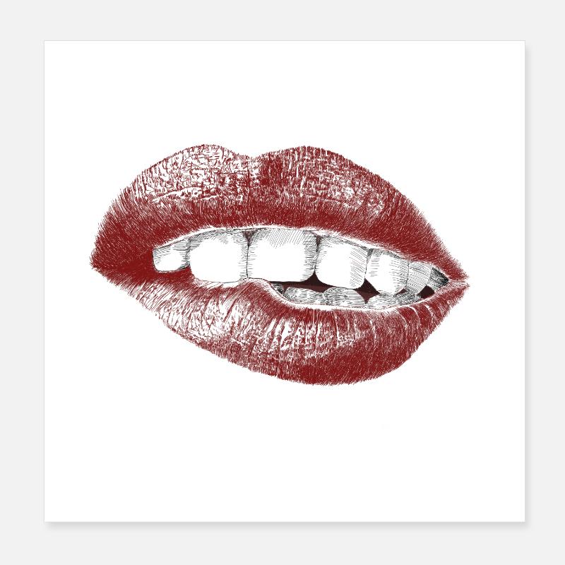 Lippen Poster 20x20 cm