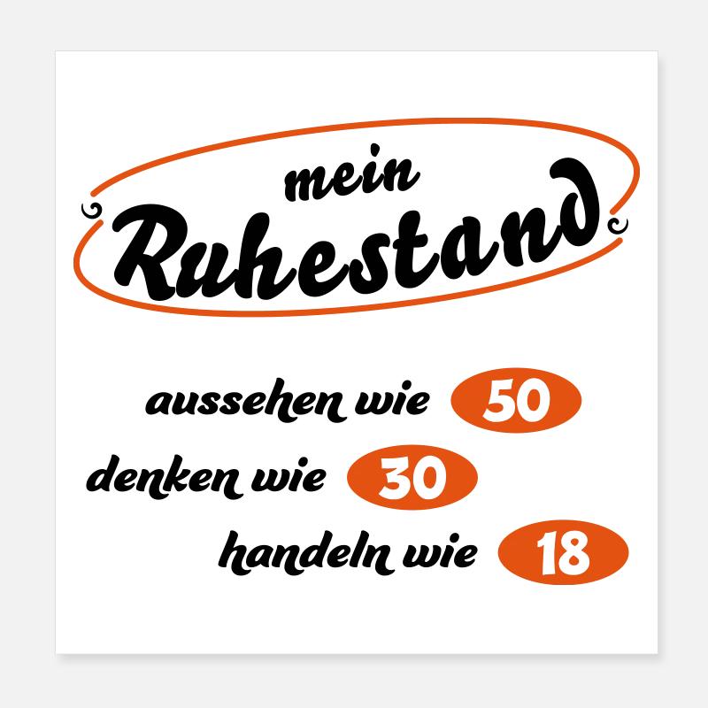 Rentner Poster 20x20 cm