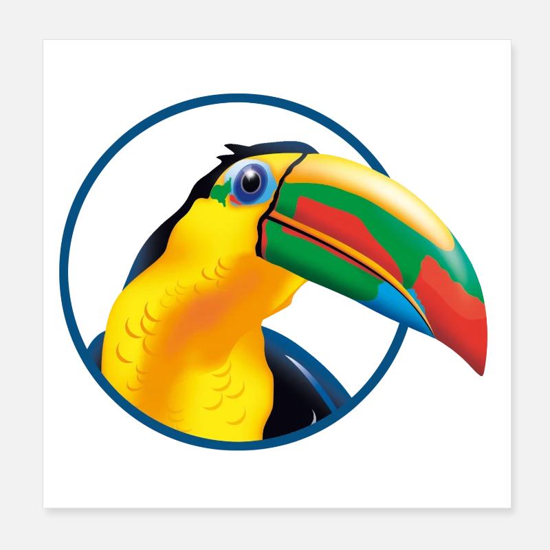 Tropischer Toucan Farbexplosion Poster 20x20 cm