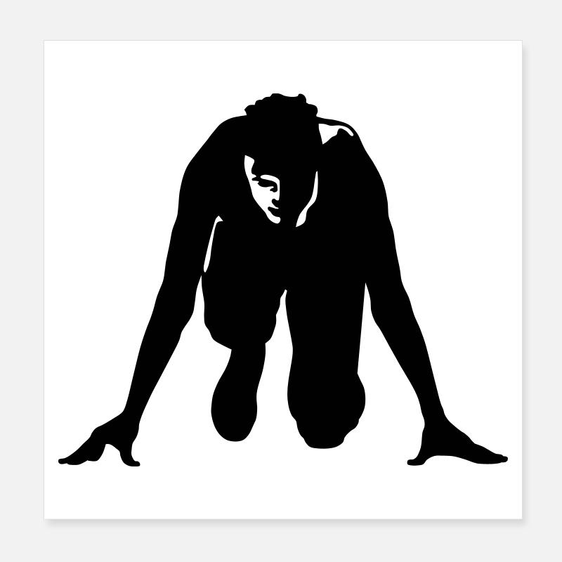 Leichtathletik Start Poster 20x20 cm