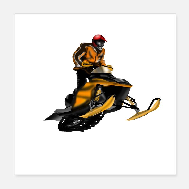snowmobile racing Poster 20 x 20 cm