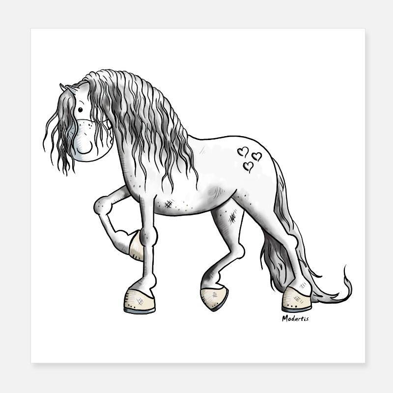 Edles Barockpferd Poster 20x20 cm