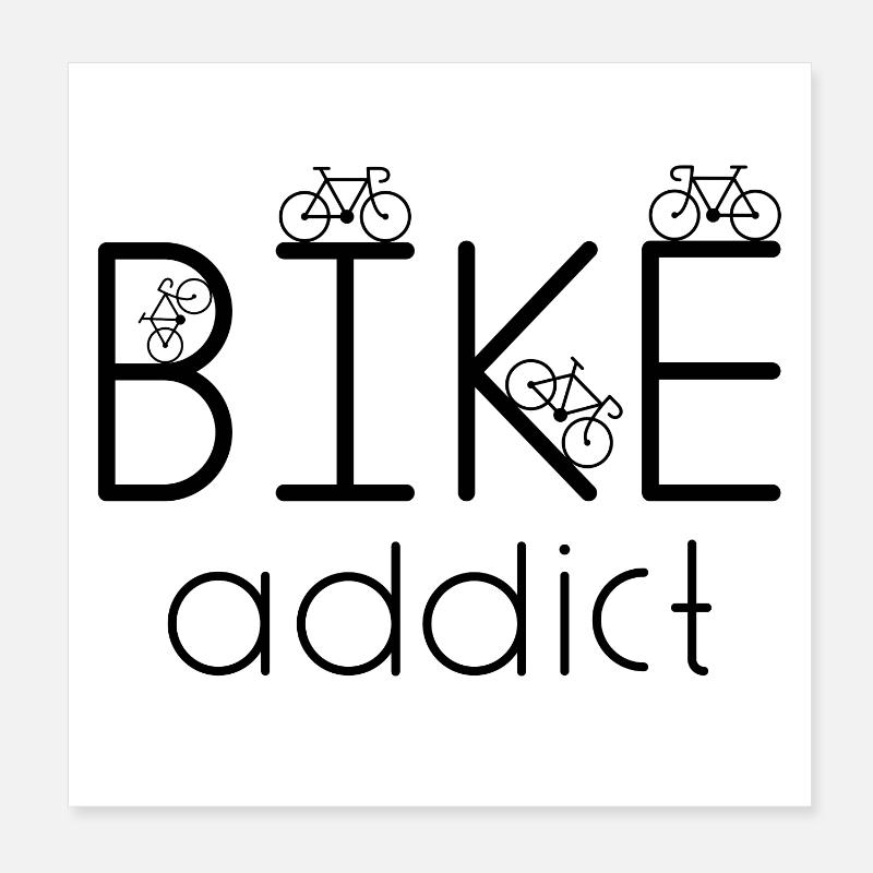 Accro du vélo Poster 20 x 20 cm