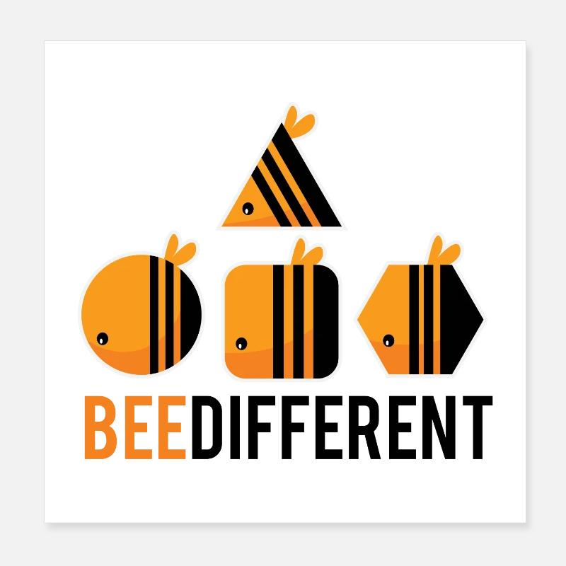 Abeille différente Poster 20 x 20 cm