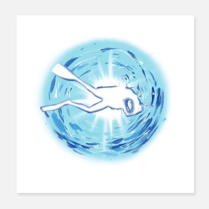 diver Poster 20 x 20 cm
