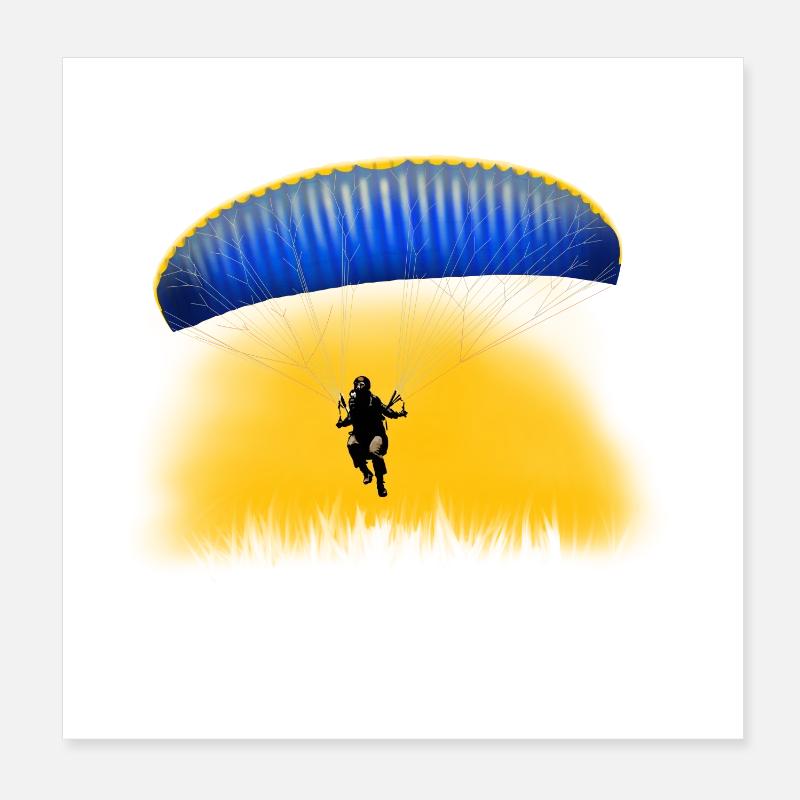 paragliding - Poster 8" x 8" (20x20 cm) - white
