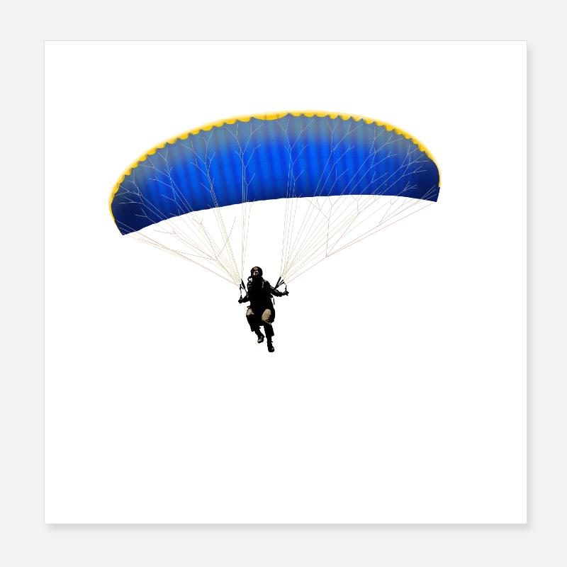 paragliding - Plakat o wymiarach 20 x 20 cm - biały
