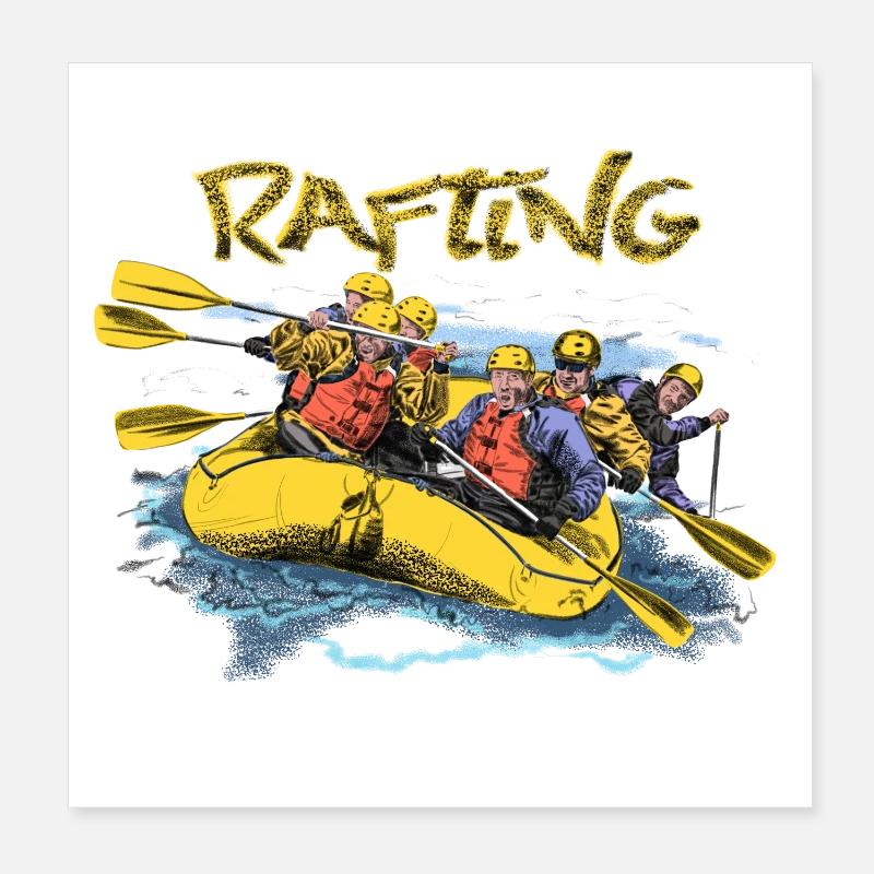 Rafting - Poster 20x20 cm - Weiß