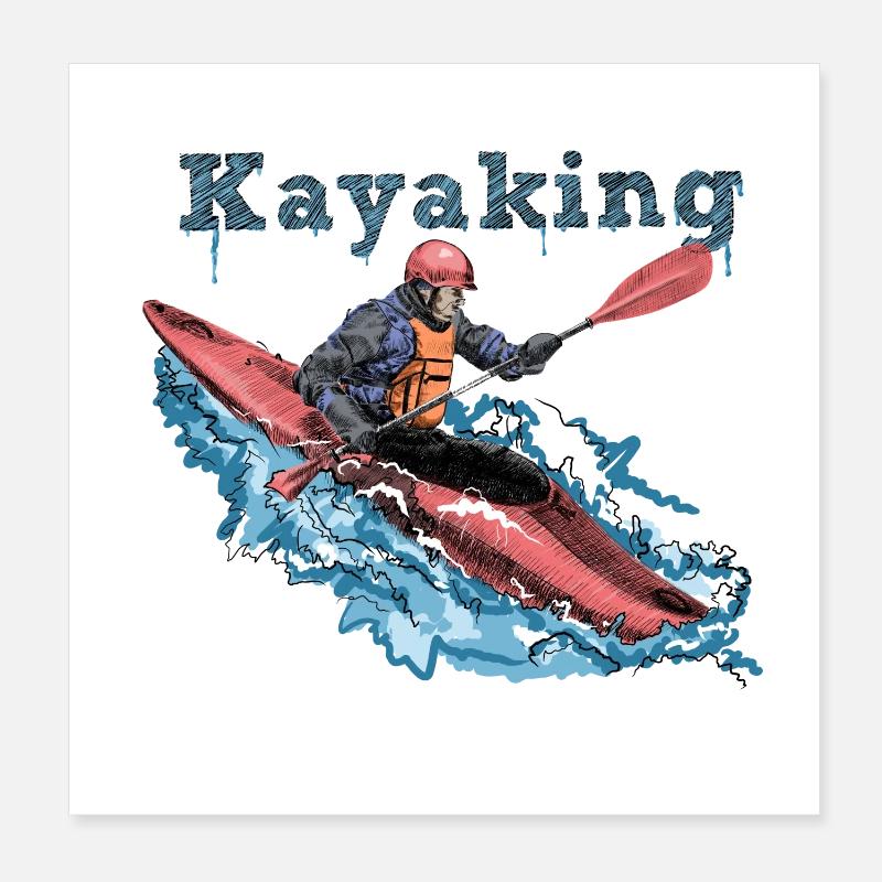 Kayak Poster 20 x 20 cm