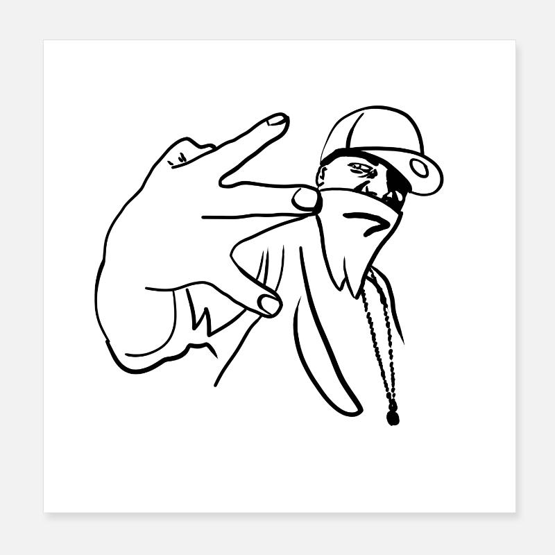 rap - Poster 20 x 20 cm - blanc