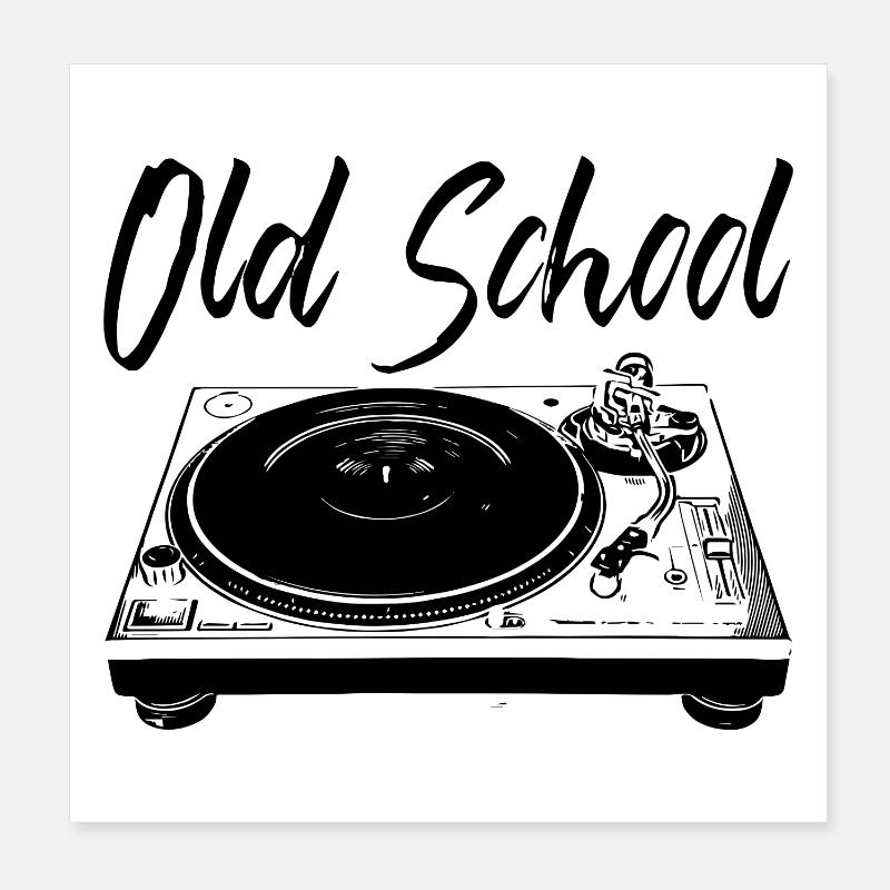 Old School - Turntables Poster 8" x 8" (20x20 cm)