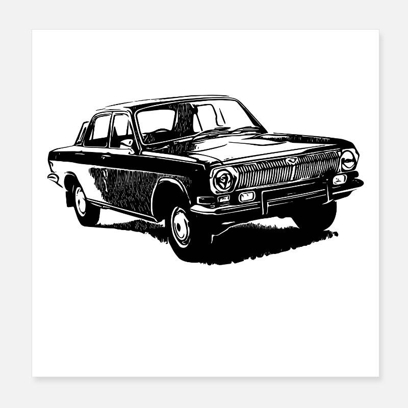 Wolga GAZ 24 Poster 20x20 cm