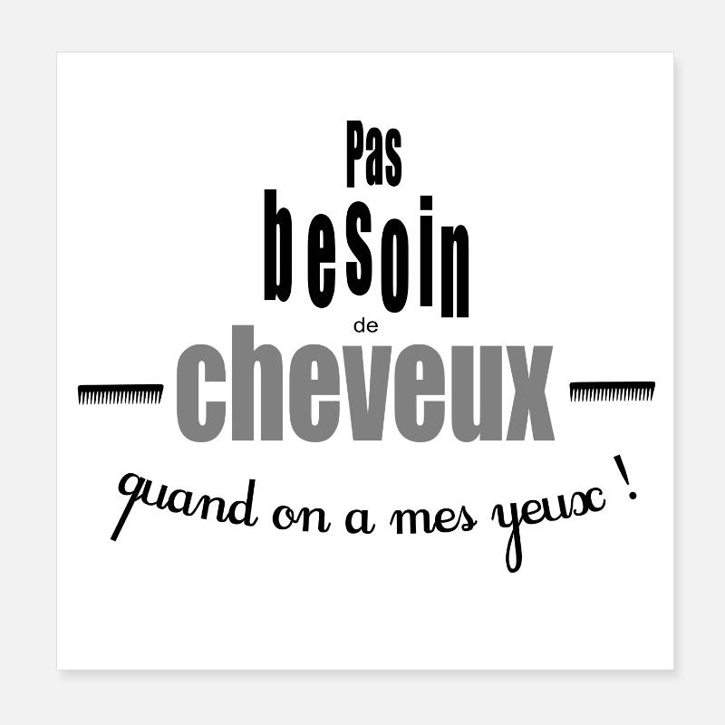 CHEVEUX Poster 20 x 20 cm