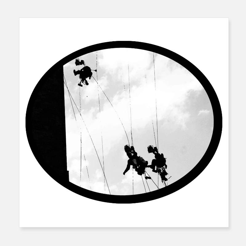 Window cleaner at lofty heights Poster 8" x 8" (20x20 cm)