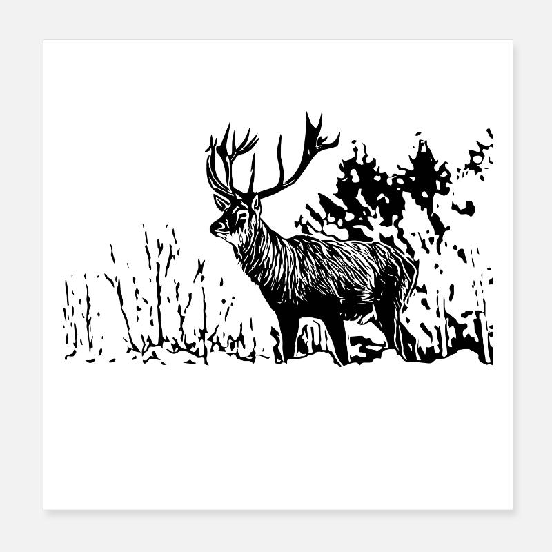 Cerf Poster 20 x 20 cm