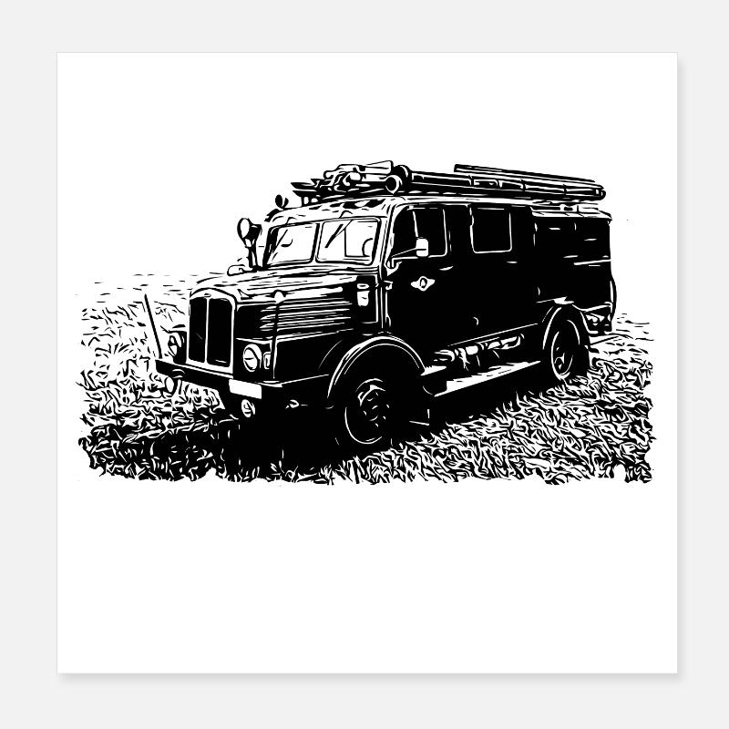 IFA H3A Fire Brigade Poster 8" x 8" (20x20 cm)