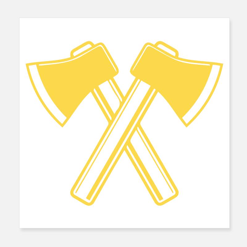 Axe Axes Bûcheron Forestier Poster 20 x 20 cm